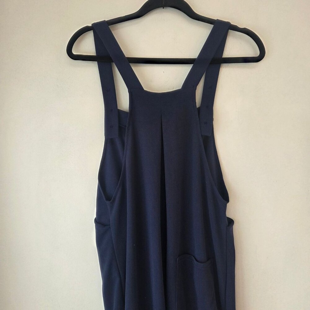 Halara Navy Blue Pockets Waffle Casual Jogger Overalls Jumpsuit Women's M - Picture 5 of 9